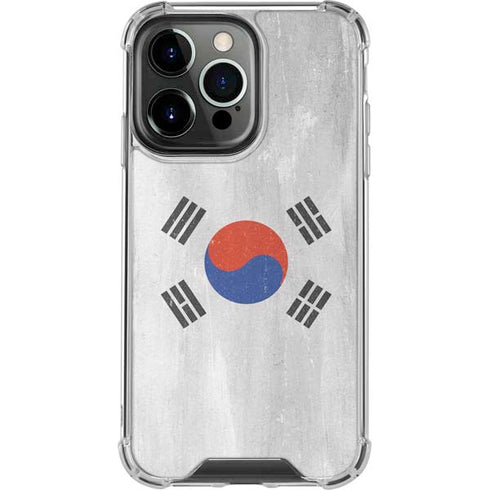 South Korean Flag Distressed iPhone 13 Pro Clear Case